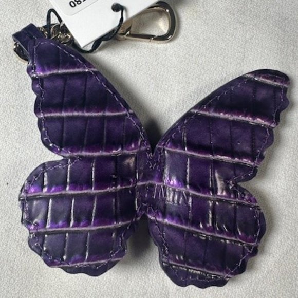 NWT BRAHMIN PURPLE ULTRAVIOLET UV BUTTERFLY PURSE TASSEL KEY CHAIN FOB BAG CHARM - Picture 3 of 3